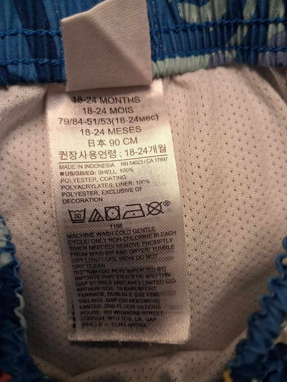 GAP Baby Blue Floral Swim Trunks